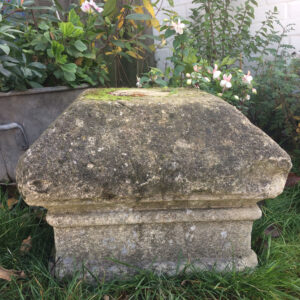 Large weathered stone piercap. 19th century or earlier.